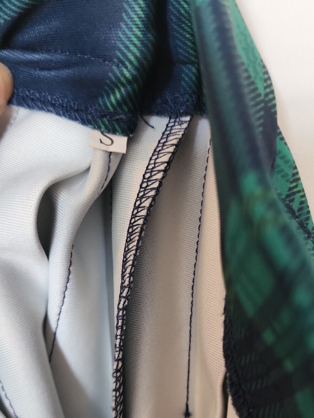 Amazon Green & Navy Plaid Pleated Skater Skirt - Picture 4 of 4